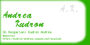 andrea kudron business card